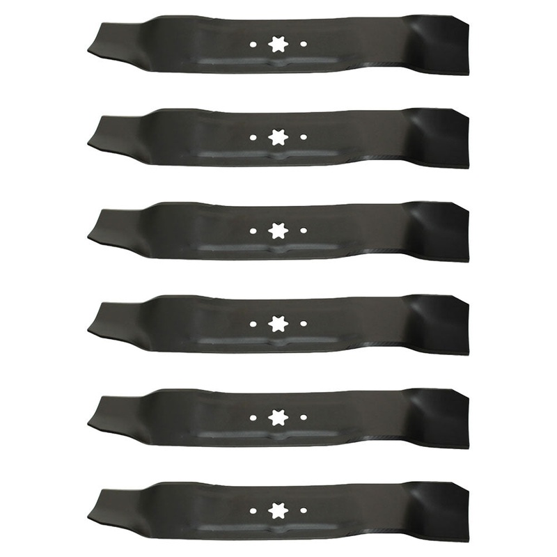 Set Of Six (6) 19-5/16" X 6 Point Star Mulching Blades Fits MTD Models CLT 38 G