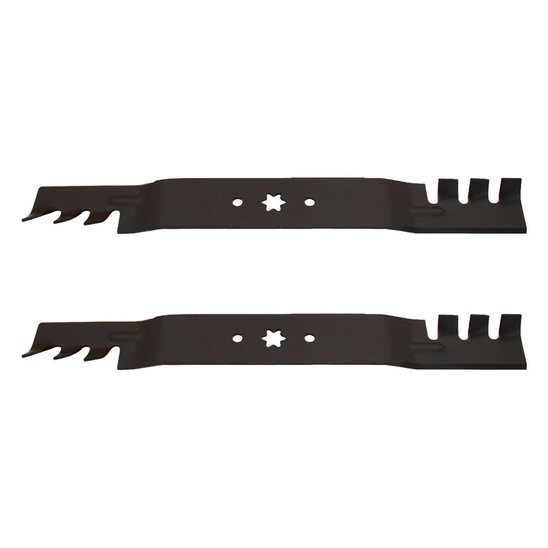 Set of (2) Interchangeable 21-3/16" X 6 Point Star Mulching Blades- Toothed