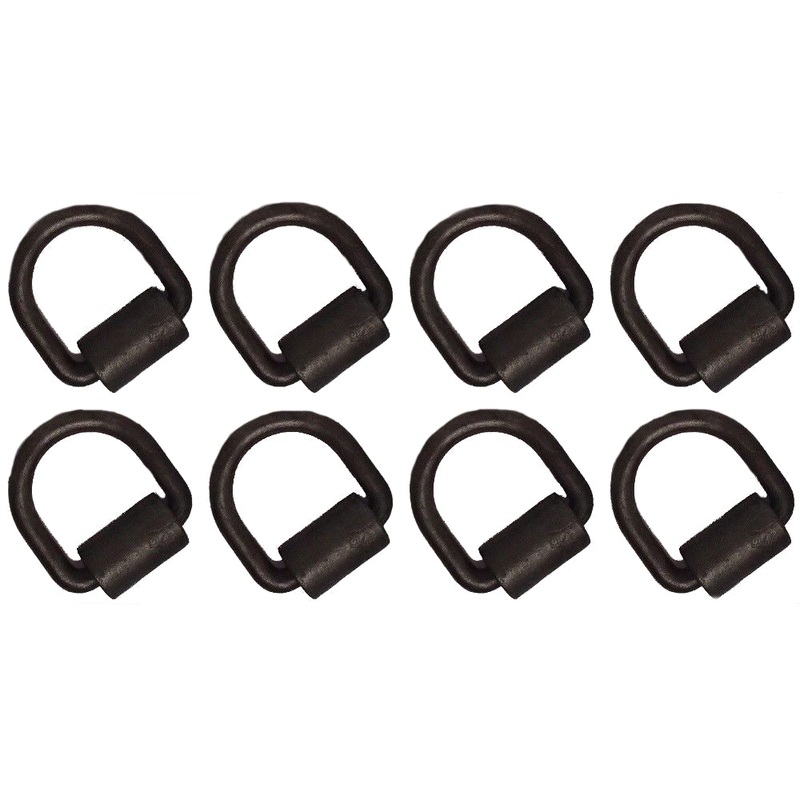 1/2" D-Ring with Weld On Anchor Points for Trailer RV Hauler ATV Farm Tie downs