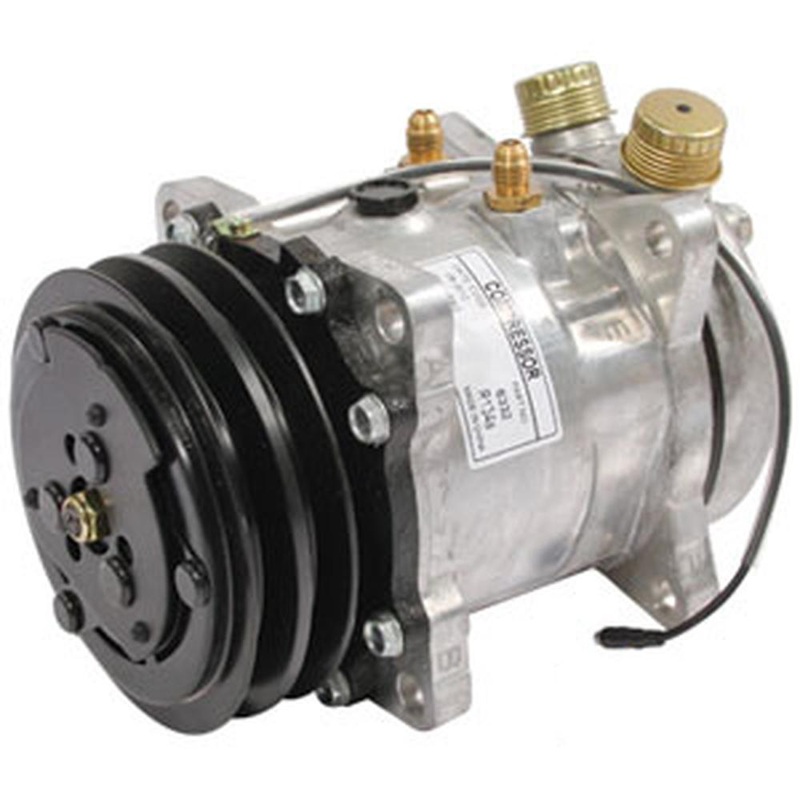 Air Conditioning Compressor - Sanden Style w/Clutch Fits New Holland