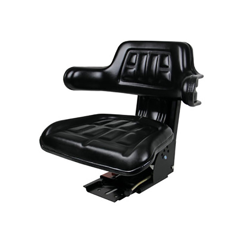 Lawn Tractor Seat With Backrest for Riding Mower Black-Steel-PVC