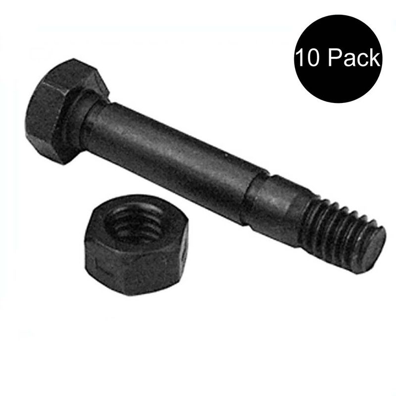 (Pack of 10) Shear Pin Bolt & Nuts for Ariens 52100100, 00659100 Snowblowers