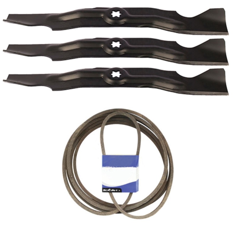 Mower Deck Blades & Belt Fits MTD Replaces 742-04053