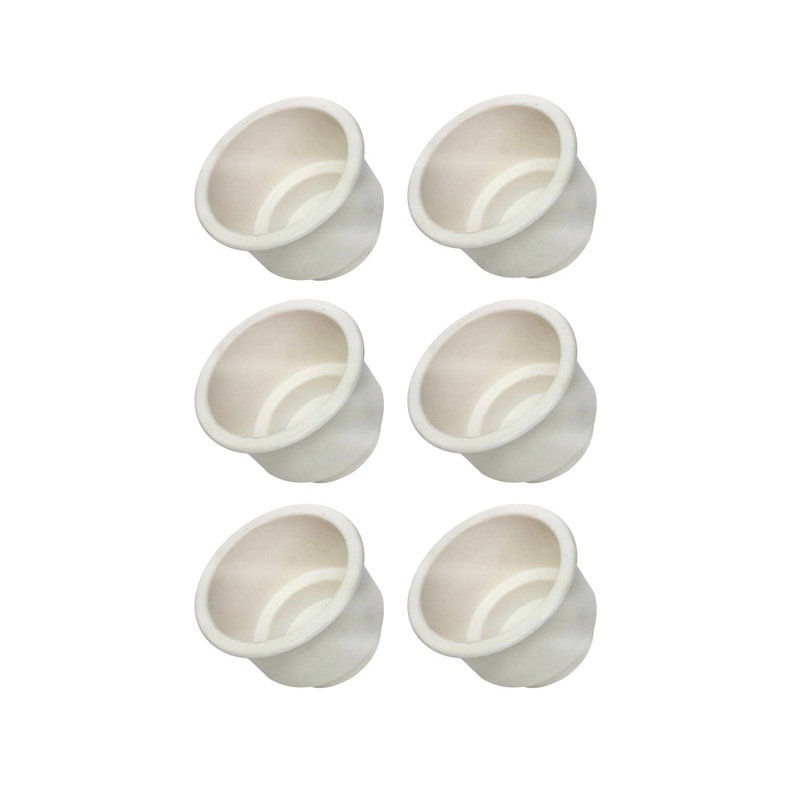 OTK20-0460_x2-KIT Qty 6: White Plastic Cup Holder Fits Universal Products
