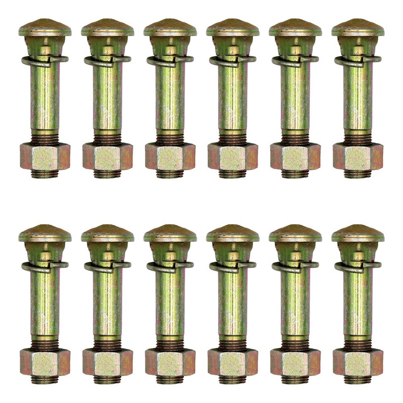 Qty 12: Wheel Stud w/ Washer & Nut Fits Allis Chalmers Replaces D9NN1N012CA