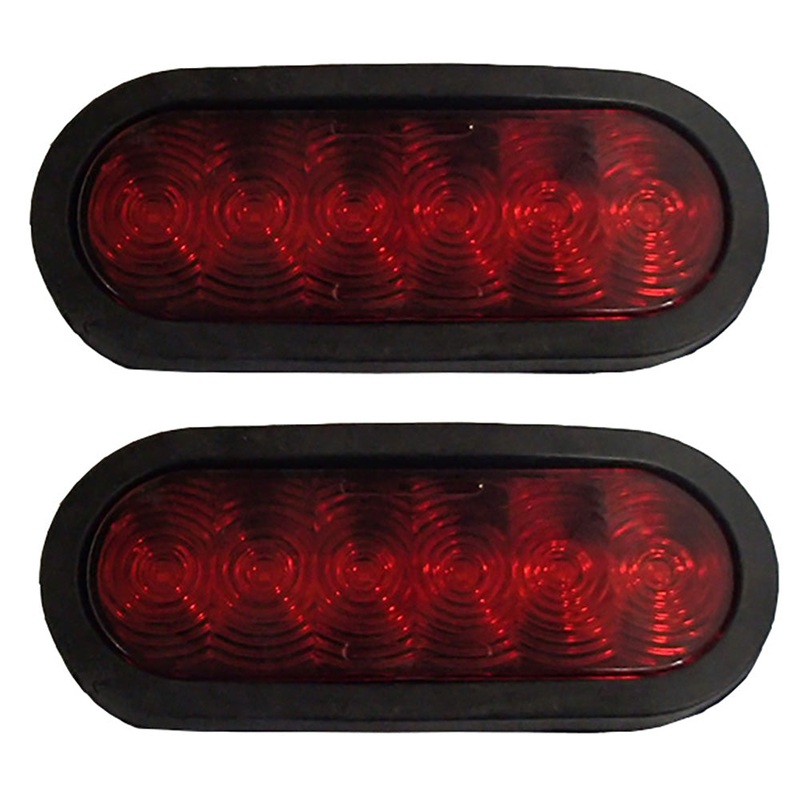 Qty 2: 6" Red Oval LED Light Kit Fits Universal Products Replaces T66-RR0T-1