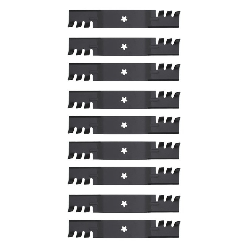 Qty 9: Toothed Mulching Mower Blade Fits AYP Replaces 187254