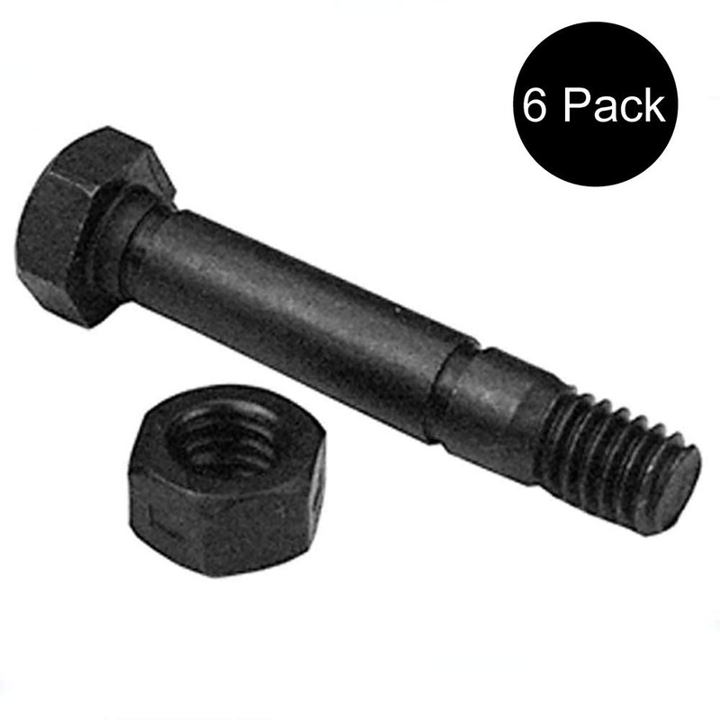 (6pk) 5575 Rotary Shear Pin & Locknut Compatible With Ariens 52100100
