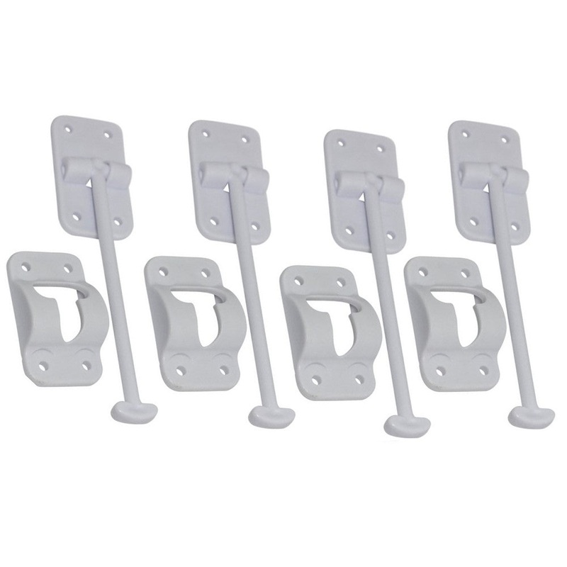 Qty 4: Camper Door Holder w/ Stop Fits Universal Replaces 891-WH