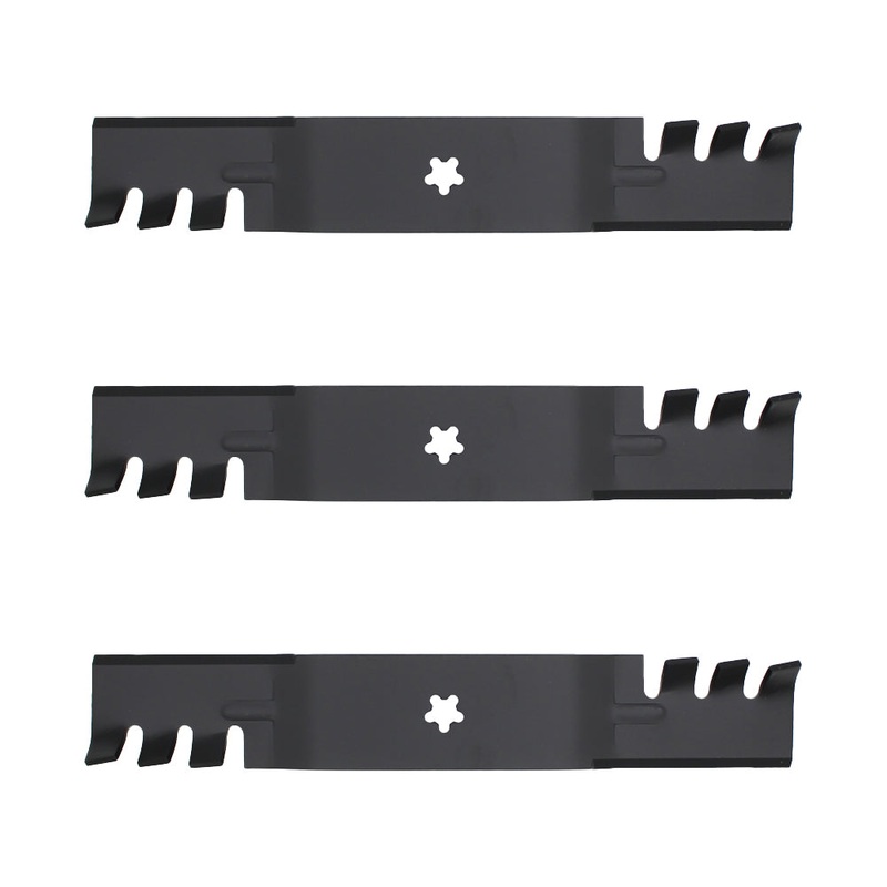 Qty 3: Toothed Mulching Mower Blade Fits AYP Replaces 187254