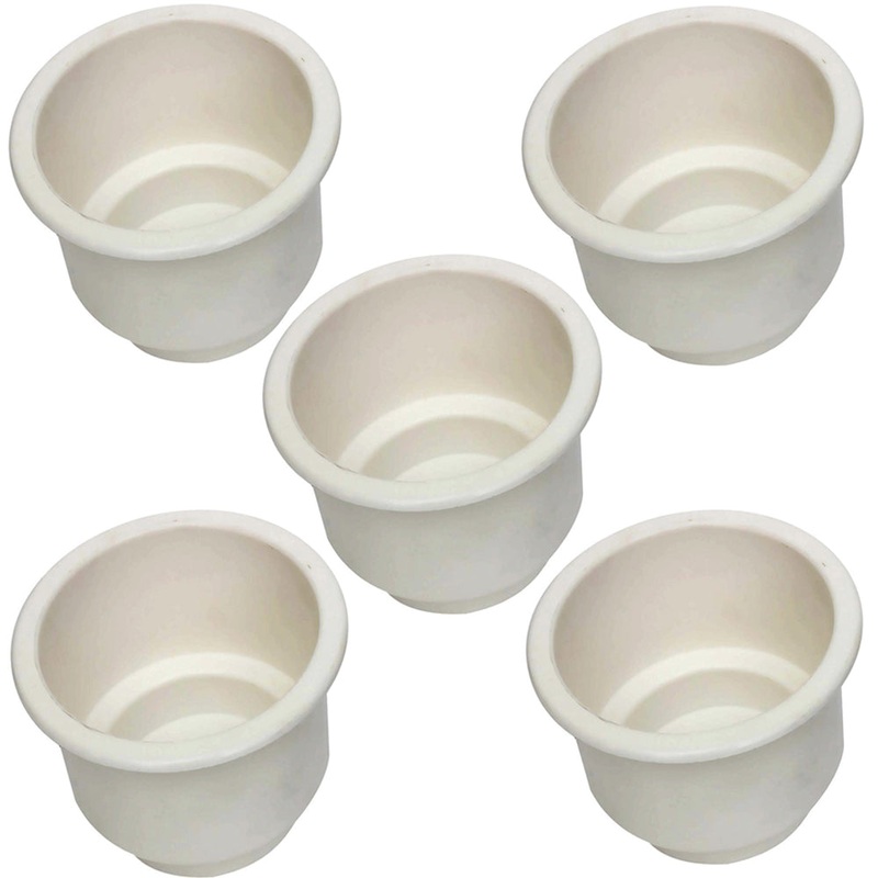 OTK20-0460_x2-KIT Qty 5: White Plastic Cup Holder Fits Universal Products