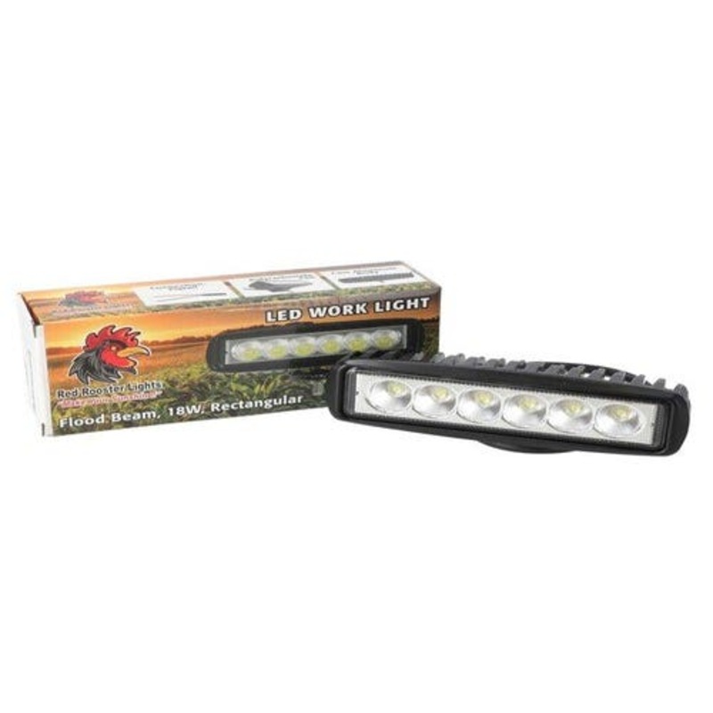 Red Rooster LED Work Light - 18W Rectangular Flood Beam