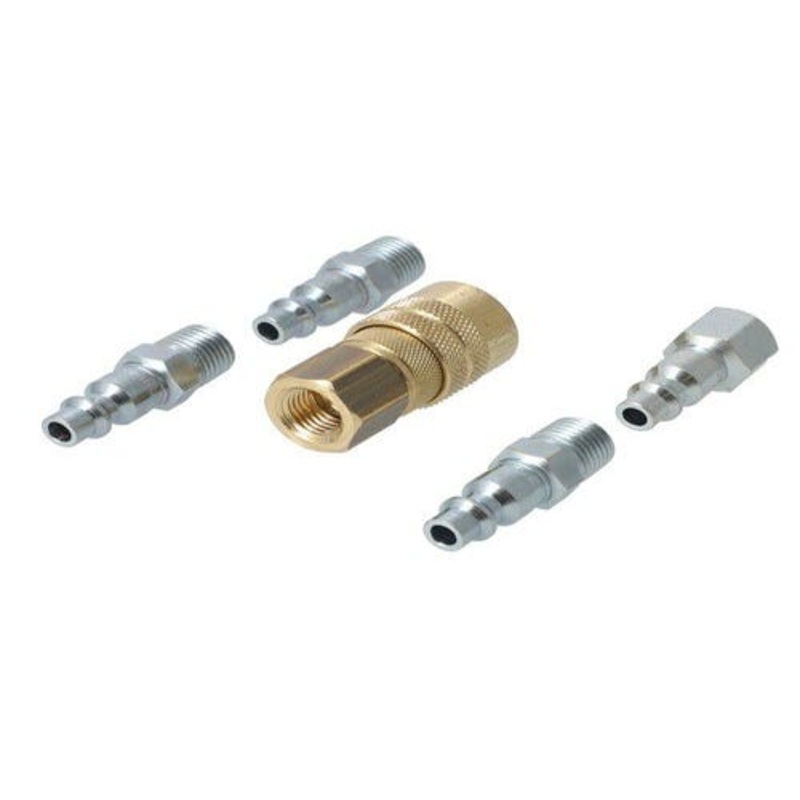 Milton Air Tool Plug & Coupler Kit - 5 Piece M-Style 1/4" NPT fits Tools Air Compressor Accessories