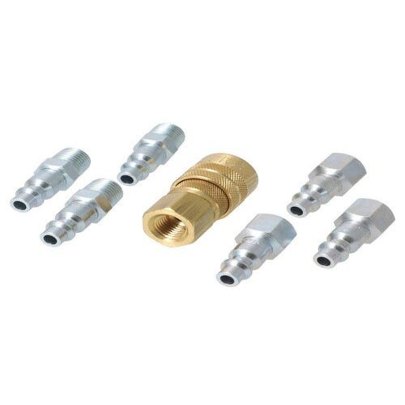 Milton Air Tool Plug & Coupler Kit - 7 Piece M-Style 1/4" NPT fits Tools Air Compressor Accessories