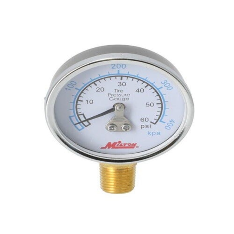 Milton Air Tool Pressure Gauge - Bottom Mount 1/4" NPT 0-60 PSI fits Tools Air Compressor Accessories