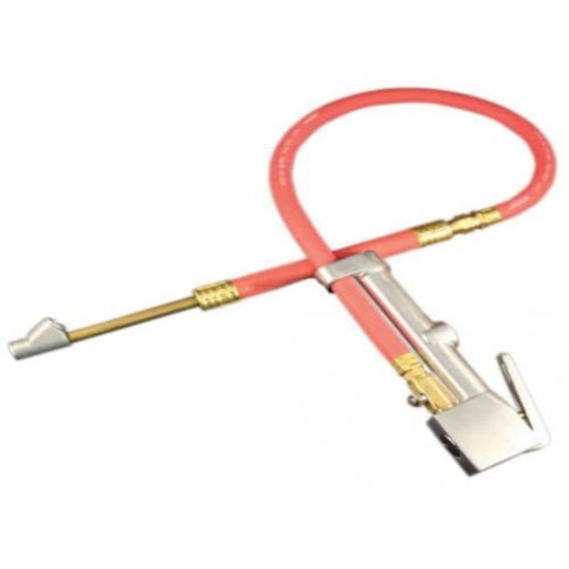 Milton Air Tool Tire Inflator Gauge - Extended Reach w/ 2' Hose and 12" Swivel Chuck fits Tools Air Compressor Accessories