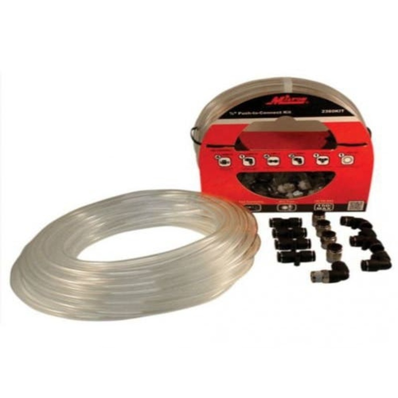 Milton Air Tool Tubing Kit - Push to Connect 3/8" OD 50 Foot fits Air Compressor Accessories Air Hoses