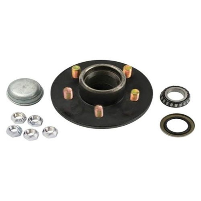 5 Bolt Trailer Hub Kit - 4-1/2" Bolt Circle 1-3/8" Inner Bearing 1-1/16" Outer Bearing fits Trailer & Towing Trailer Bearings & Hub Kits
