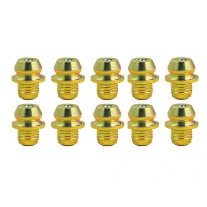 Grease Fittings- For 3/16" Dia. Hole Straight 0.50" (10 pcs./Pack)