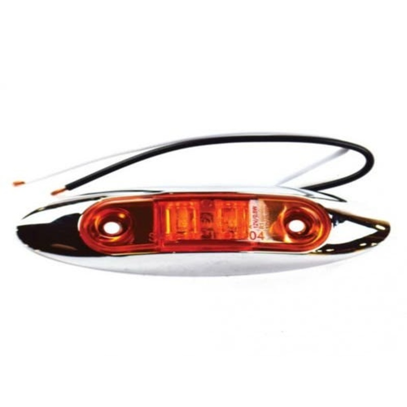 Trailer LED Marker and Clearance Light w/Bezel Amber 2-3/4" x 3/4" fits Trailer & Towing Trailer Lighting