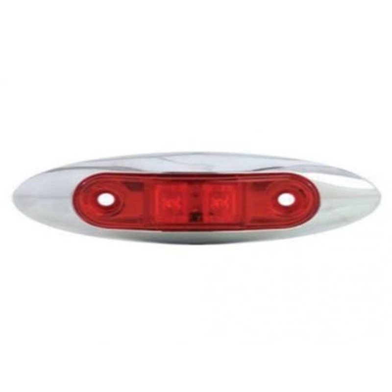 Trailer LED Marker and Clearance Light w/Bezel Red 2-3/4" x 3/4" fits Trailer & Towing Trailer Lighting