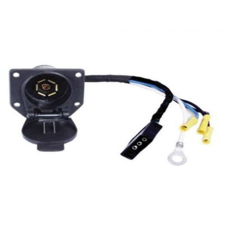 Trailer Round Molded Adapter 4-Way Flat to 7-Way Round fits Trailer & Towing Trailer Adapters & Connectors