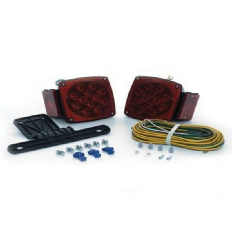 Trailer Submersible LED Light Kit Red Bracket and Harness fits Trailer & Towing Trailer Lighting