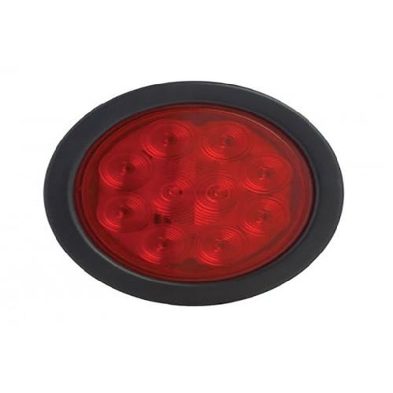 Trailer Tail Light LED Red w/Turn Brake and Reverse Indicator 4" Round fits Trailer & Towing Trailer Lighting