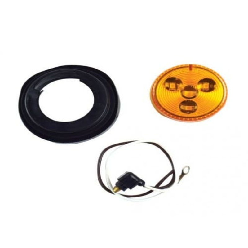Trailer Tail Light Marker Kit Amber LED Grommet/Plug 2" Diameter fits Trailer & Towing Trailer Lighting