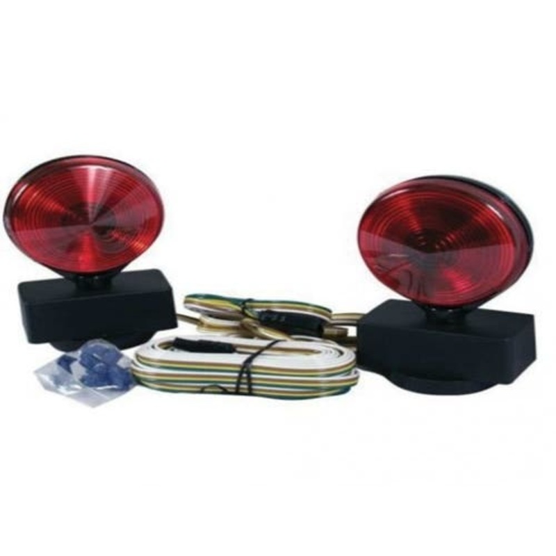 Trailer Tow Light Kit Magnetic w/25' Harness Red fits Trailer & Towing Trailer Lighting