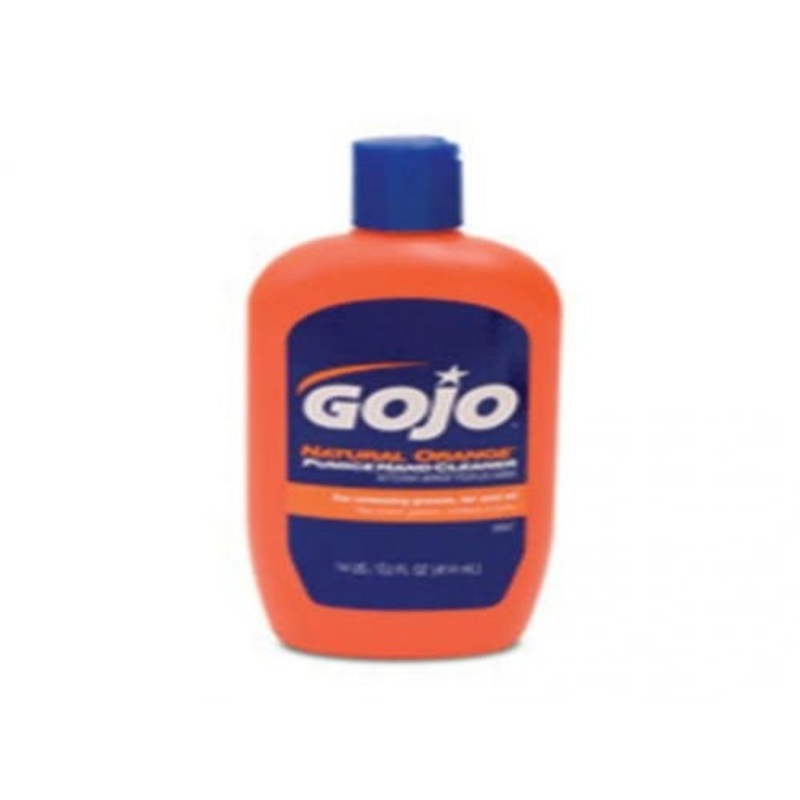 GOJO Natural Orange Hand Cleaner with Pumice 14 oz Squeeze Bottle fits Shop Towels / Cleaners Hand Cleaner