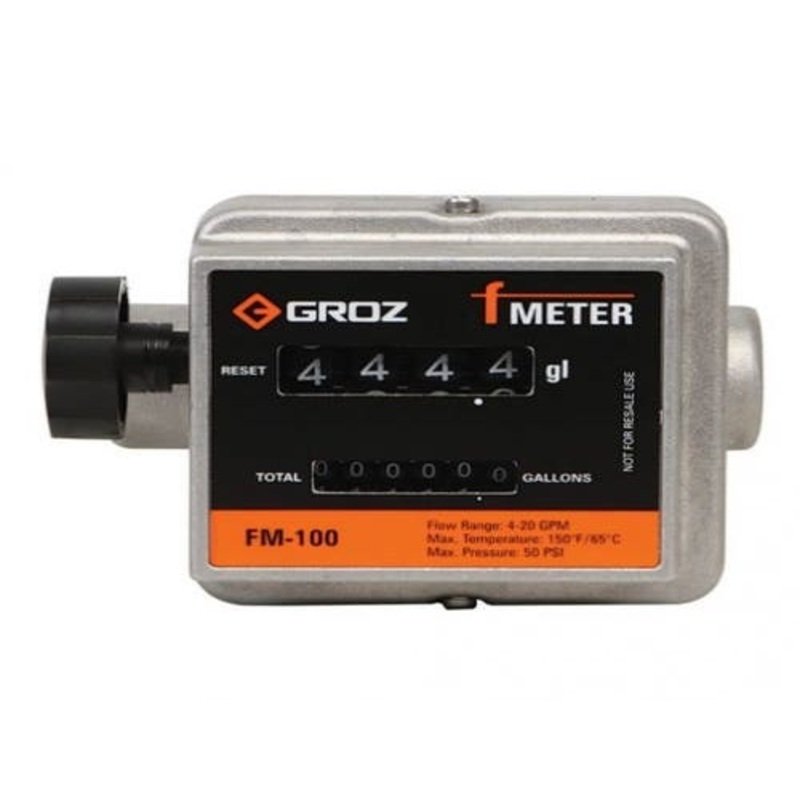 GROZ Mechanical Fuel Meter 1" NPT Low to Medium Viscosity Fluids fits Pumps, Hoses, Nozzles, Filters Fuel Meters