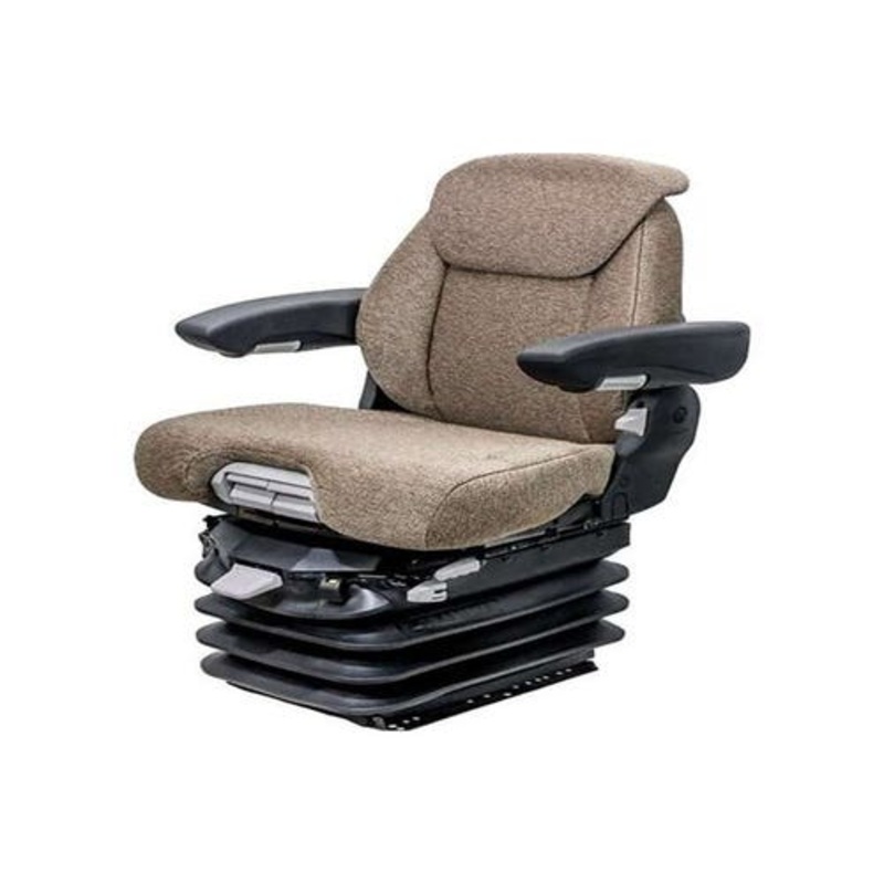 Seat Assembly - Air Suspension Grammer Style Fabric Brown fits John Deere fits New Holland fits Case fits Massey Ferguson fits Kubota fits Case IH