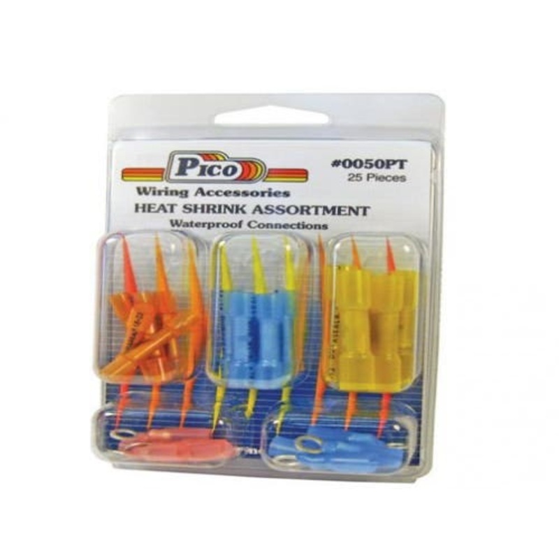 Heat Shrink Waterproof Butt Connectors - 25 Pieces fits Wiring, Relays, Switches Terminals