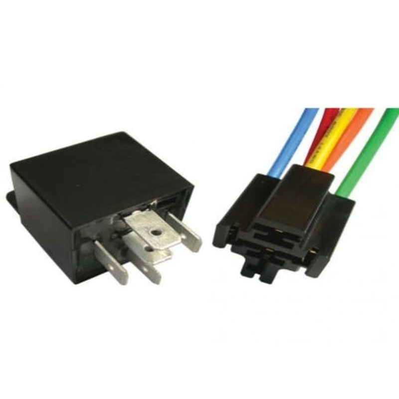 Mini Relay 5 Pin SPDT Resistor Bracket & 5 Pin Connector 12 Volt 30-40 Amp fits Wiring, Relays, Switches Relays, Solenoids, Cutouts