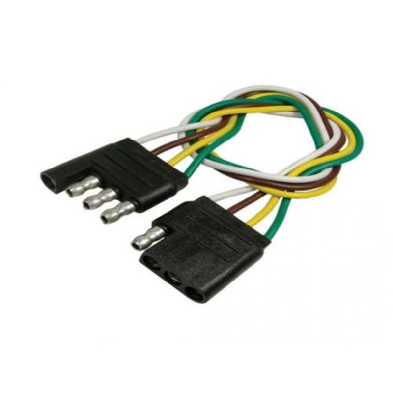Pre Wired Molded Trailer Connector 4 Way 12" 16 Gauge fits Wiring, Relays, Switches Terminals fits Trailer & Towing Trailer Wiring