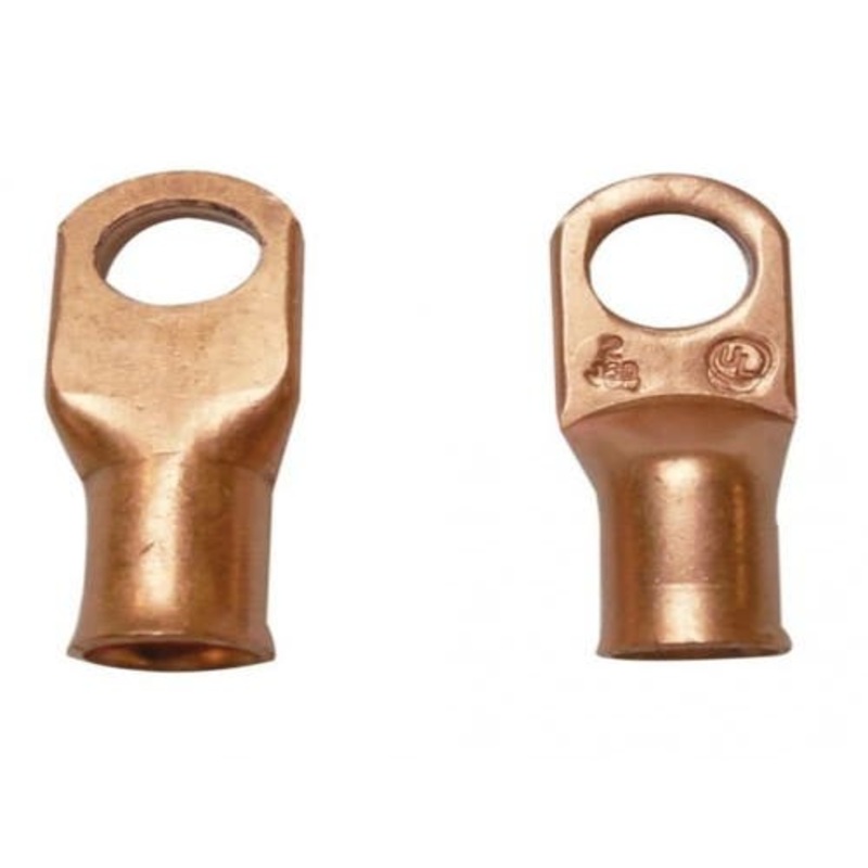 Battery Cable Lugs Copper 2 Gauge 3/8" Stud Hole