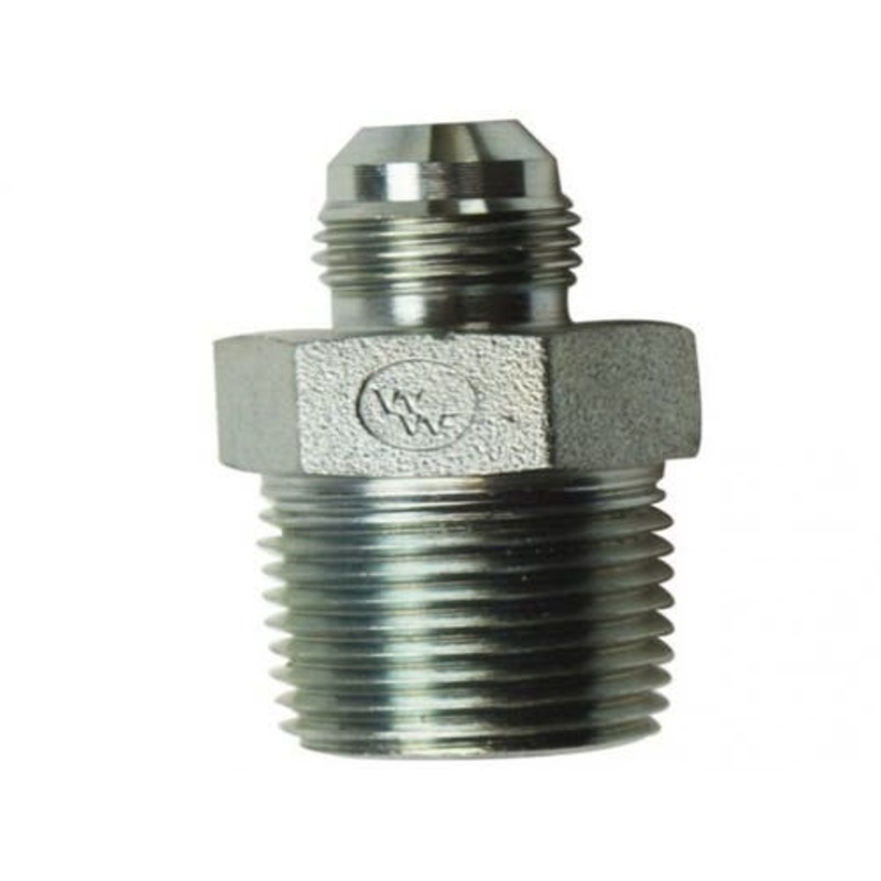 Brennan 2404-06-08 Hydraulic Adapter Solid Straight 3/8" Male JIC 37 1/2" Male NPT