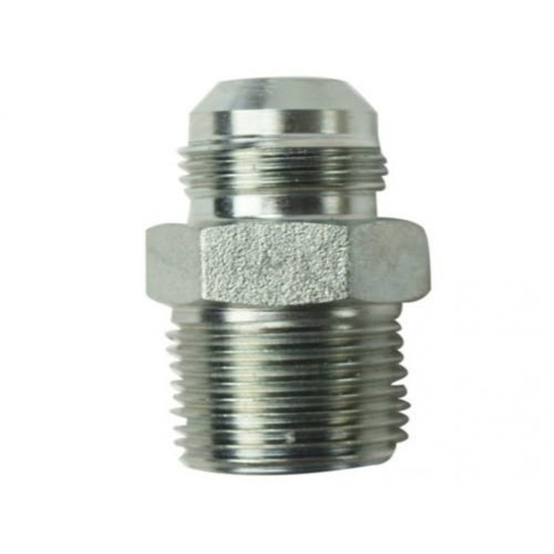 Brennan 2404-08-08 Hydraulic Adapter Solid Straight 1/2" Male JIC 37 1/2" Male NPT Fitting