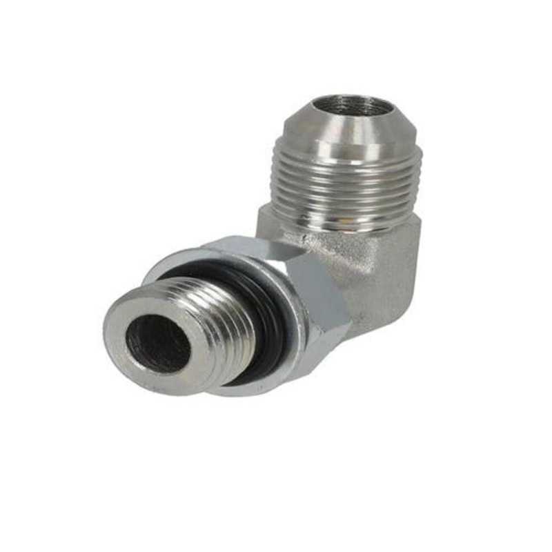 Brennan 6801-08-08 Hydraulic Adapter 90 Angle 1/2" Male JIC 37 1/2" Male O-Ring Fitting
