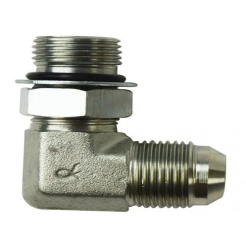 Brennan 6801-10-10 Hydraulic Adapter 90 Angle 5/8" Male JIC 37 5/8" Male O-Ring Fitting
