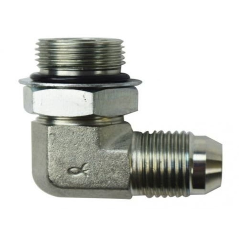 Brennan 6801-12-12 Hydraulic Adapter 90 Angle 3/4" Male JIC 37 3/4" Male O-Ring Fitting