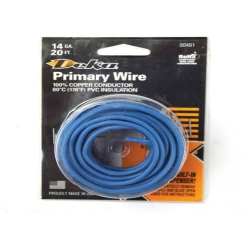 Wire Primary 14 Gauge 20' Blue fits Wiring, Relays, Switches Wire