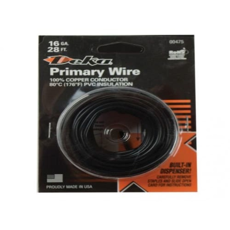 Wire Primary 16 Gauge 28' Black fits Wiring, Relays, Switches Wire