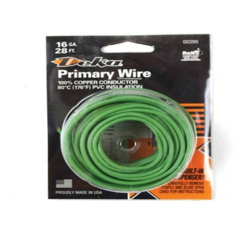 Wire Primary 16 Gauge 28' Green fits Wiring, Relays, Switches Wire