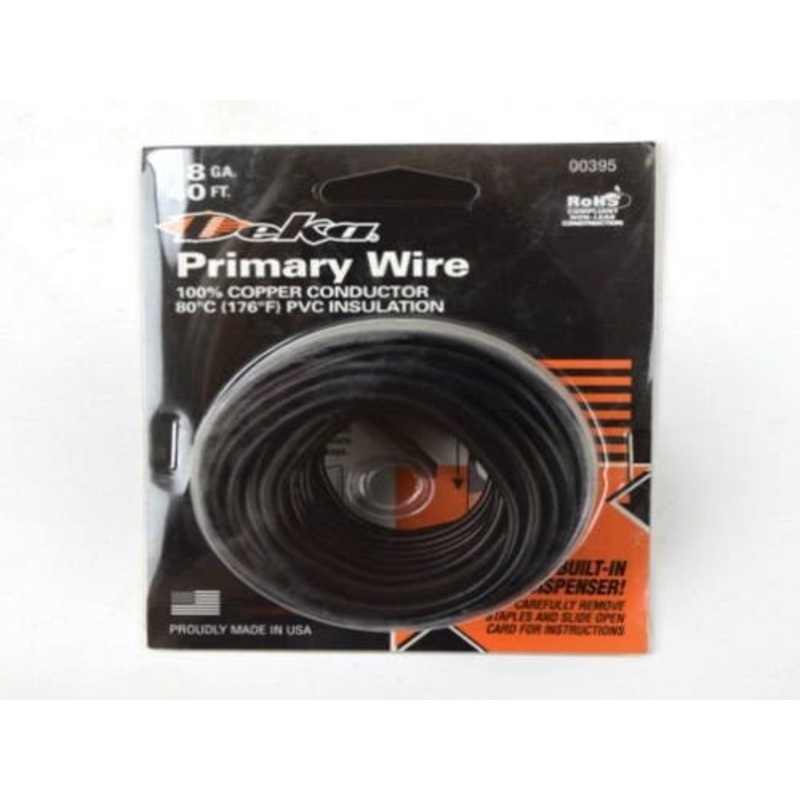Wire Primary 18 Gauge 40' Black fits Wiring, Relays, Switches Wire
