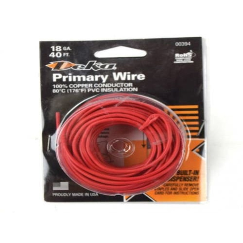 Wire Primary 18 Gauge 40' Red fits Wiring, Relays, Switches Wire