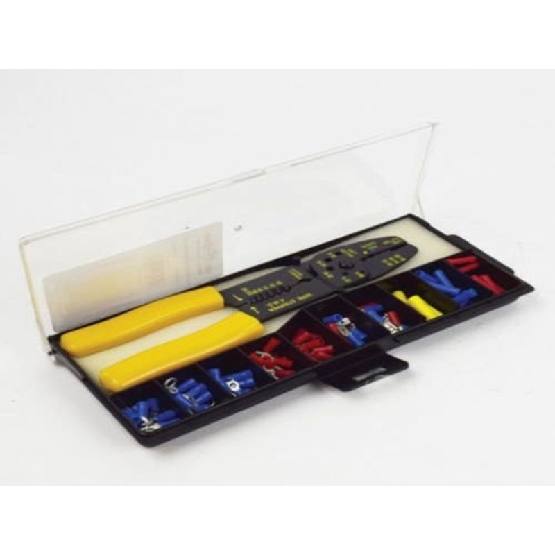 Wiring Terminal Kit-100 Piece Solderless with Tool fits Wiring, Relays, Switches Terminals