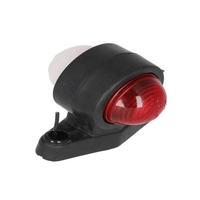 Marker Light- Hella 24V Halogen Red / Clear Round Rubber fits John Deere 6520 6620 6820 6920 7430 7530
