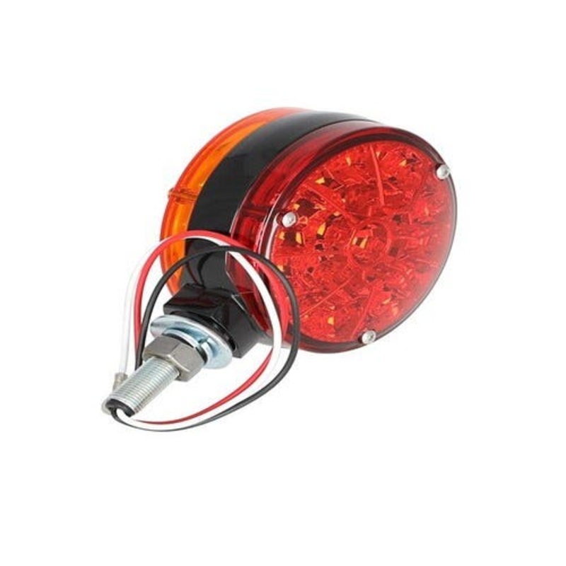 LED Safety Warning Light - 12V 3 Wire Red & Amber Round fits John Deere 3020 4020 4040 4050 4230 4240 4250 4430 4440 4450 4630 fits Allis Chalmers